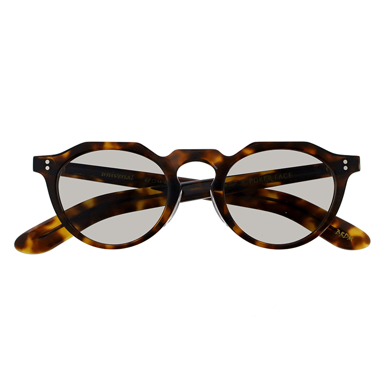 【few×POKER FACE】 universal ユニバーサル BRDM（Bengal Red Demi） レンズカラー：Gray 偏光調光レンズ 別注モデル サングラス