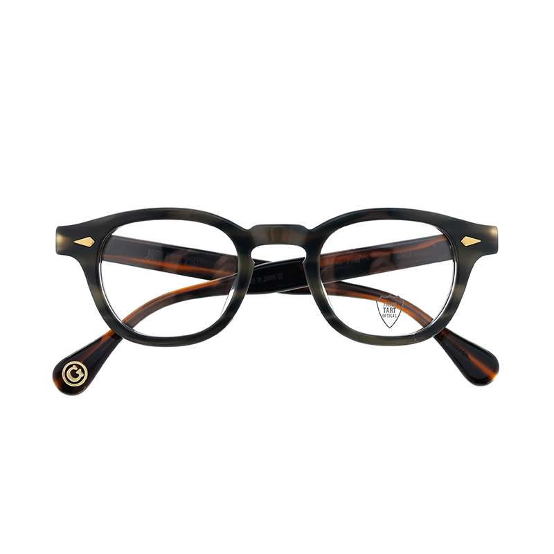 【JULIUS TART OPTICAL】 AR44/24-Ce/G（Camo Sasa/Gold Rivet） メガネ 44サイズ（ブリッジ24mm）