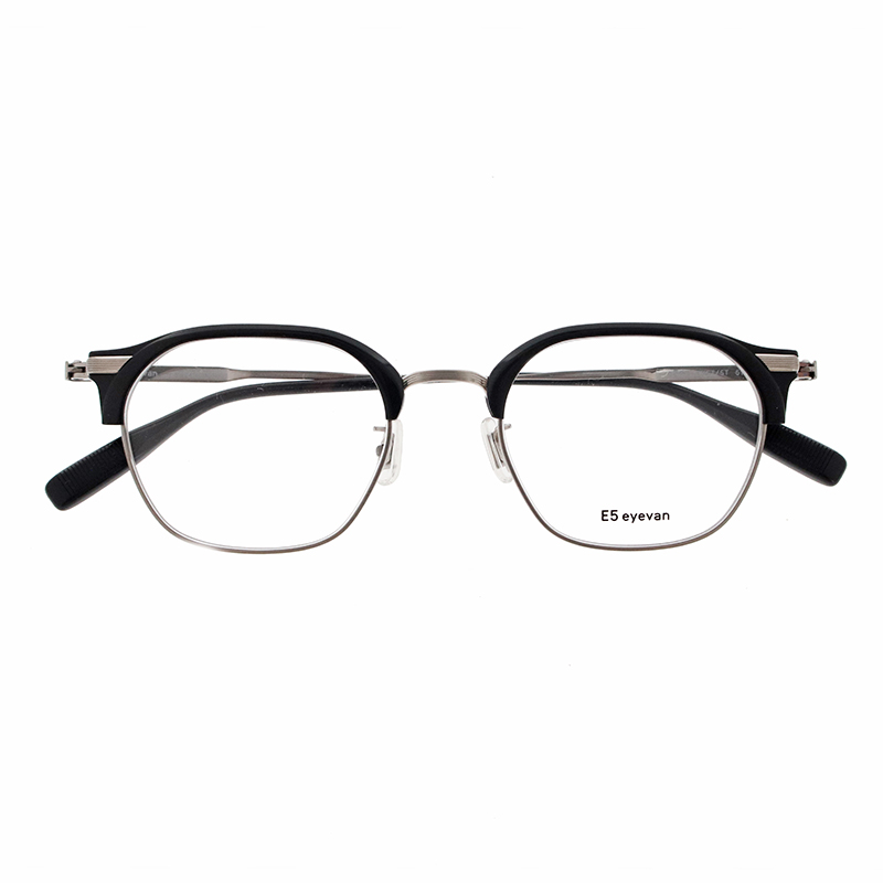 【E5 eyevan】 c5（51） BKST/ST（Black/Shirring Titanium/Shirring Titanium） メガネ