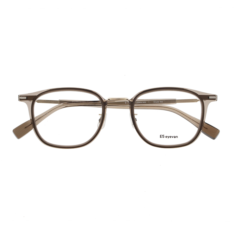 【E5 eyevan】 c7 SBWG/WG（Smoke Brown/White Gold/White Gold） メガネ