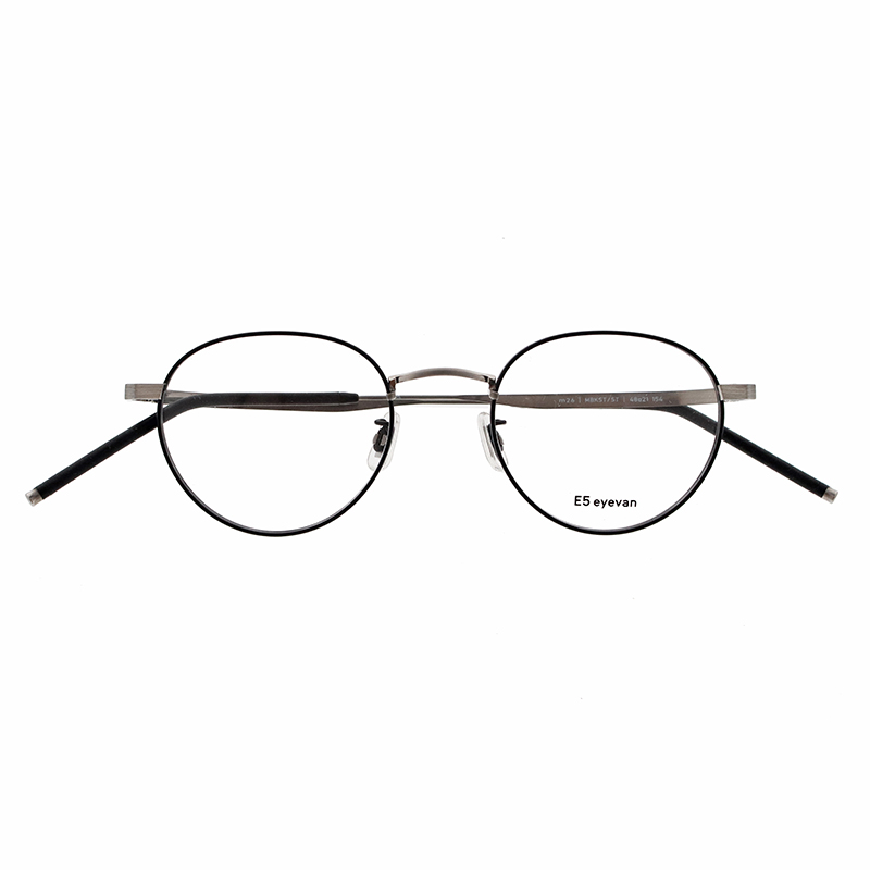 【E5 eyevan】 m26 MBKST/ST（Matte Black/Shirring Titanium/Shirring Titanium） メガネ