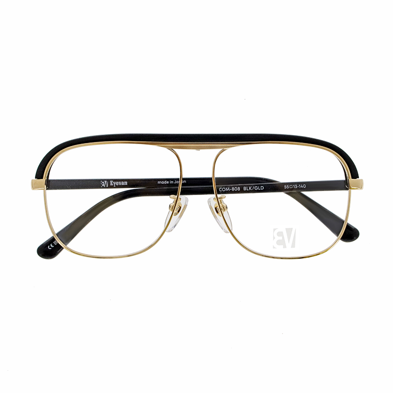 【Eyevan Historic Collection】 COM-808 BLK/GLD（BLACK/GOLD） メガネ