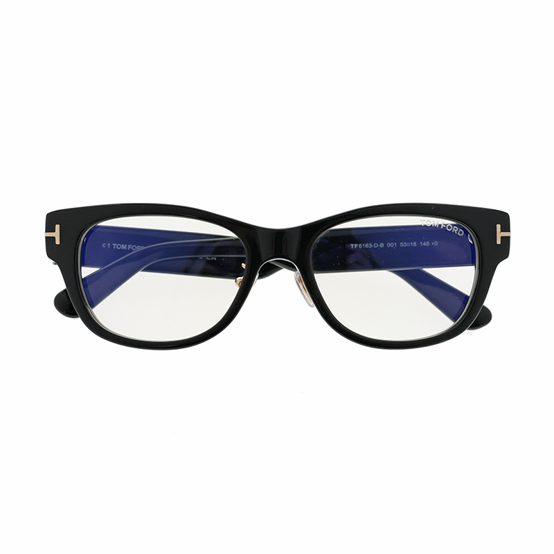 【TOM FORD】 TF6163-D-B 001（ブラック/ゴールド） 日本企画モデル ブルーライトカット 53サイズ
