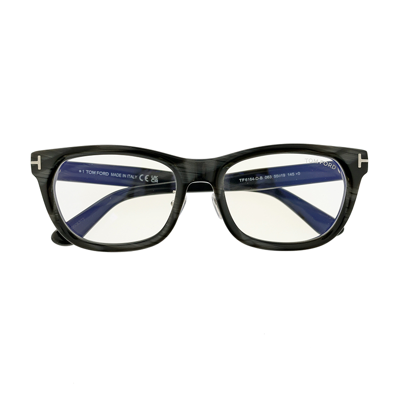 【TOM FORD】 TF6164-D-B 063（グレイホーン/シルバー） 日本企画モデル ブルーライトカット 55サイズ