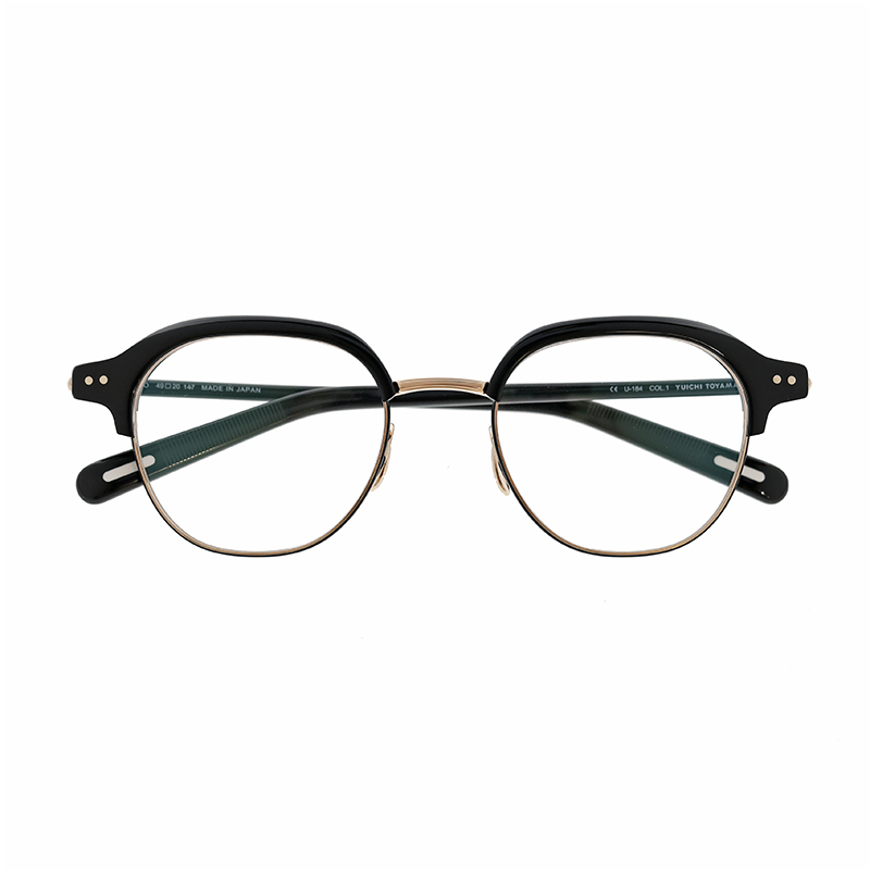【YUICHI TOYAMA.】 U-184 DUD 01（Black/White Gold+Black Semi Matt） メガネ