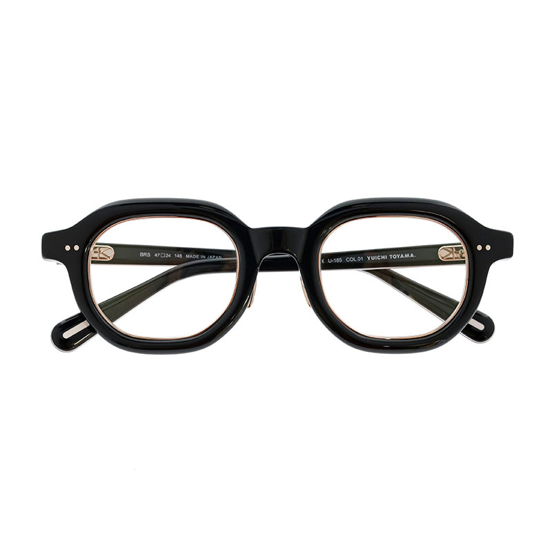 【YUICHI TOYAMA.】 U-185 BRS 01（Black/White Gold） メガネ