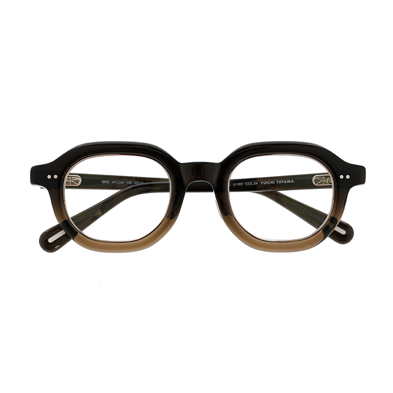 【YUICHI TOYAMA.】 U-185 BRS 04（Fade Brown/White Gold） メガネ