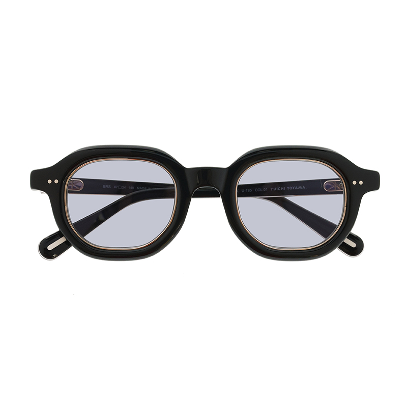 【YUICHI TOYAMA.】 U-185 BRS 01（Black/White Gold） レンズカラー：VBL-01 サングラス