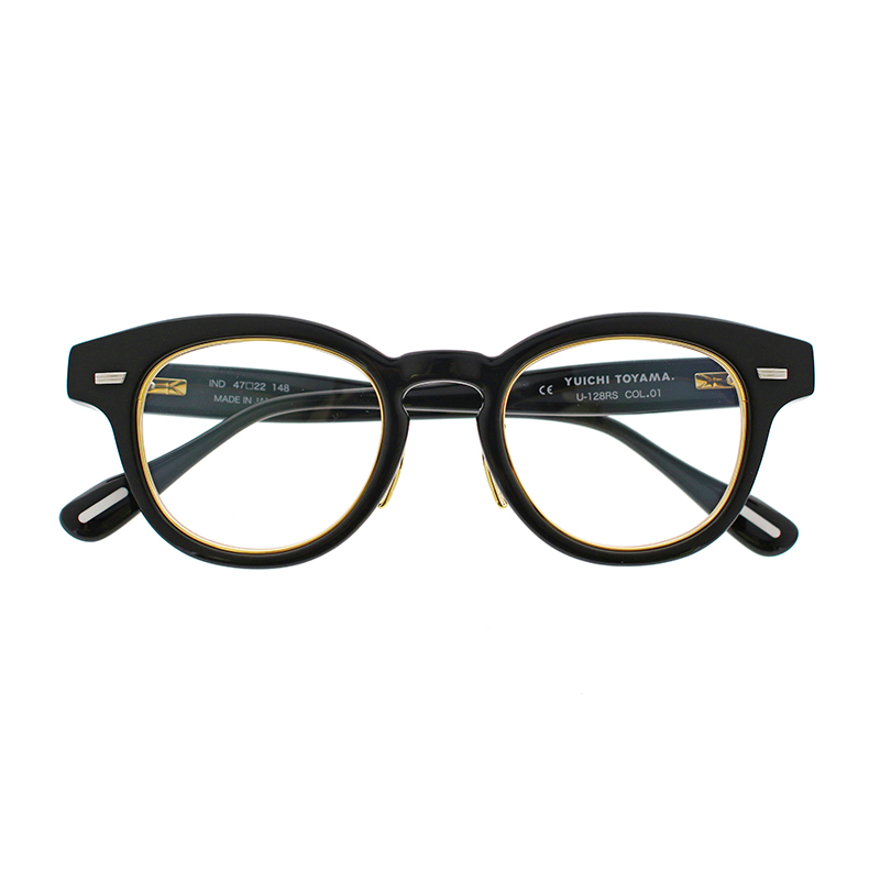 【YUICHI TOYAMA.】 U-128RS IND 07（Black/Gold） メガネ
