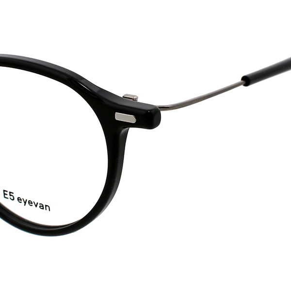 日本製 Eyevan E5 Eyevan P5BK/ST E5 eyevan | 【E5 eyevan】 p4（45） BK/ST（Black/Shirring Titanium
