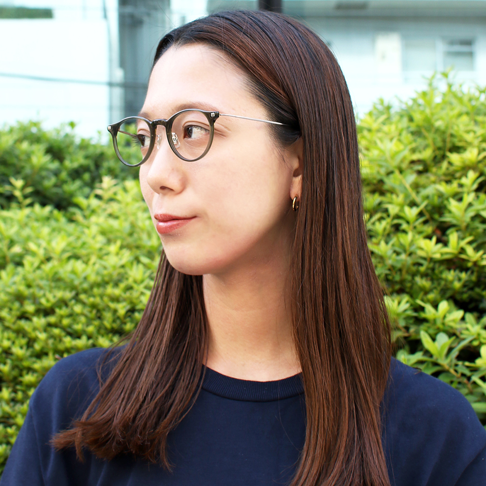 E5 eyevan】 p13 FG/ST（Forest Green/Shirring Titanium